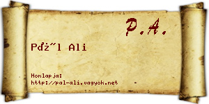Pál Ali névjegykártya
