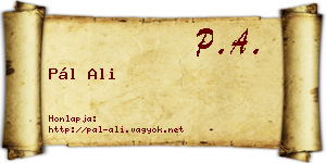 Pál Ali névjegykártya
